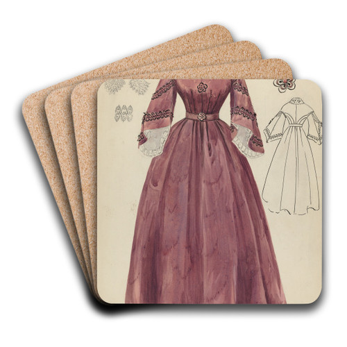 Dress by Jessie M. Benge Art Drink Coaster set