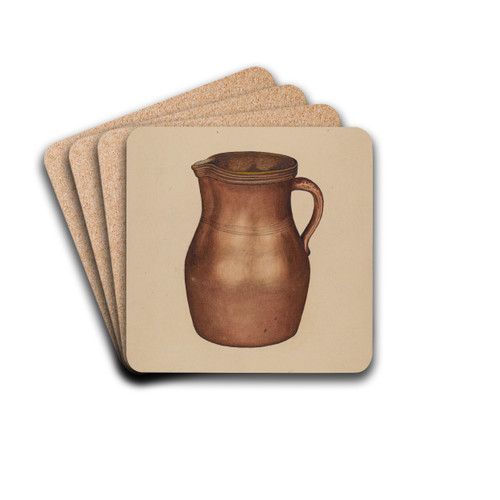 Pottery Jug by Gerald Scalise Drink Coasters - set of 4 Pottery Jug by Gerald Scalise Drink Coasters - set of 4
