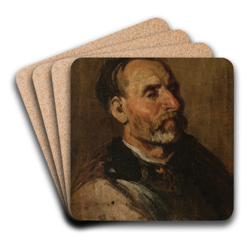 Old villager by Piotr Michaowski Art Drink Coaster set