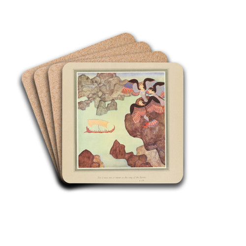 Yet it was not so sweet as the song of the Syrens by Edmund Dulac Drink Coasters - set of 4