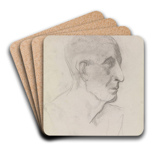 Antique Head by James Ensor Art Drink Coaster set