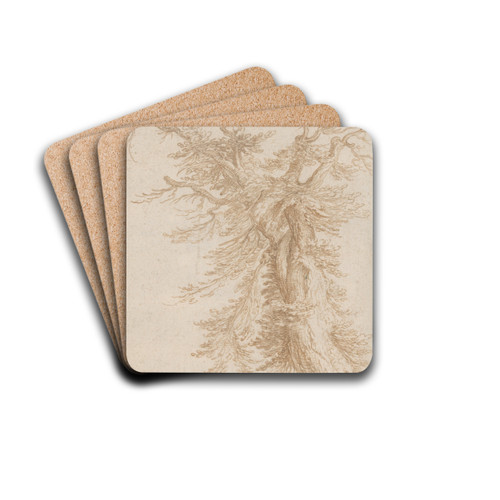 Study of a Tree by Jacob de Gheyn II Drink Coasters - set of 4 Study of a Tree by Jacob de Gheyn II Drink Coasters - set of 4