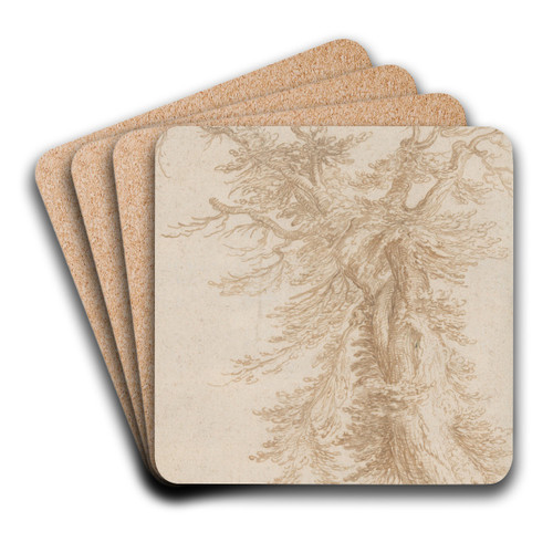 Study of a Tree by Jacob de Gheyn II Art Drink Coaster set Study of a Tree by Jacob de Gheyn II Art Drink Coaster set