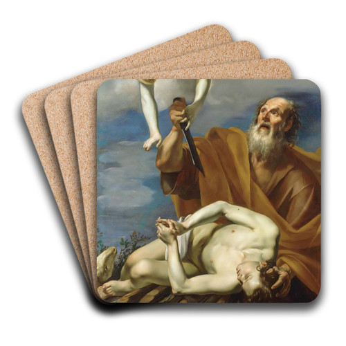 The Sacrifice Of Isaac by Orazio Riminaldi Art Drink Coaster set