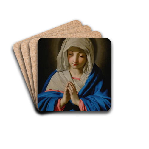 The Madonna in prayer by Giovanni Battista Salvi da Sassoferrato Art Drink Coaster set