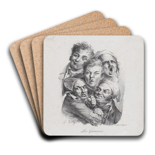 The Grimaces by Louis Lopold Boilly Art Drink Coaster set