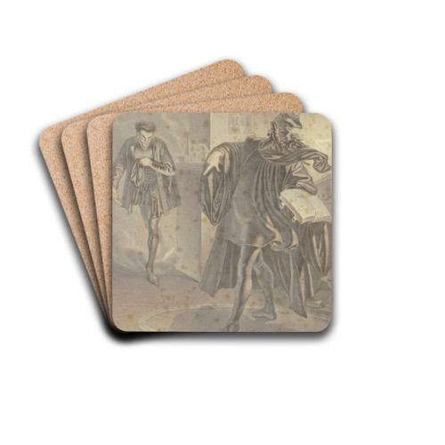 Faust zwingt Mephisto in den Zauberkreis by Ferdinand Fellner Drink Coasters - set of 4 Faust zwingt Mephisto in den Zauberkreis by Ferdinand Fellner Drink Coasters - set of 4
