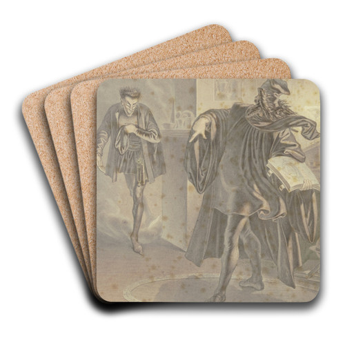 Faust zwingt Mephisto in den Zauberkreis by Ferdinand Fellner Art Drink Coaster set Faust zwingt Mephisto in den Zauberkreis by Ferdinand Fellner Art Drink Coaster set