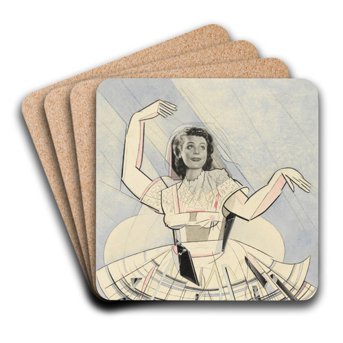 Tnzerin by Karl Wiener Art Drink Coaster set Tnzerin by Karl Wiener Art Drink Coaster set