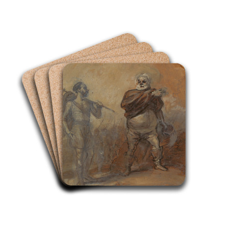 Falstaff Instructing Bardolph by Robert Smirke Drink Coasters - set of 4