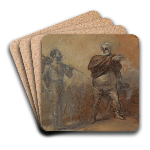 Falstaff Instructing Bardolph by Robert Smirke Art Drink Coaster set