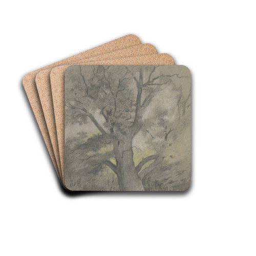 Alte Eiche in einer Waldlichtung by Hermann Gollner Drink Coasters - set of 4