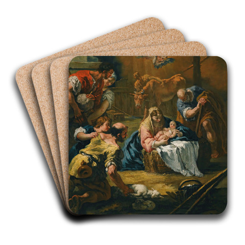 The Adoration Of The Shepherds by Circle of Sebastiano Ricci Art Drink Coaster set