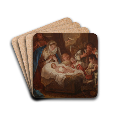 Adoration of the Shepherds by Bartholomeus Breenbergh Drink Coasters - set of 4