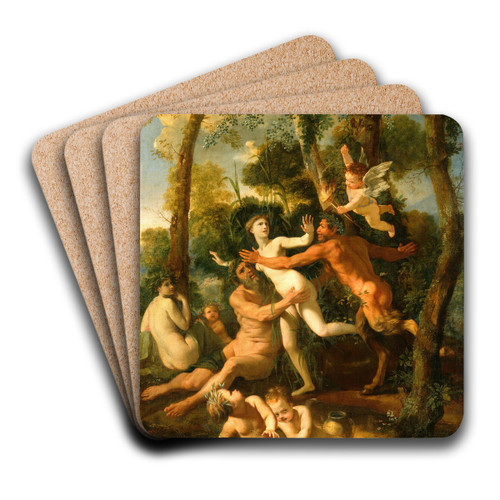 Pan and Syrinx by Nicolas Poussin Art Drink Coaster set Pan and Syrinx by Nicolas Poussin Art Drink Coaster set