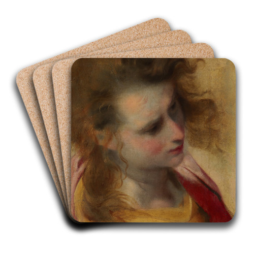 The Head of Saint John the Evangelist by Federico Barocci Art Drink Coaster set