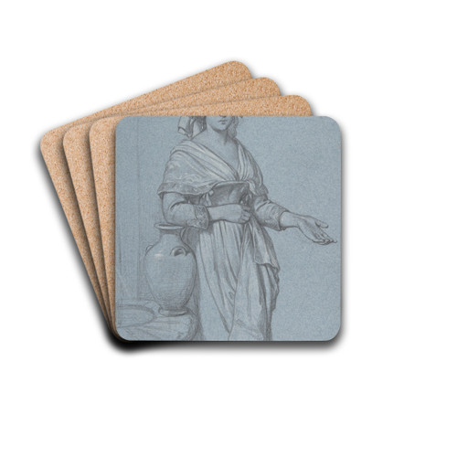 Study of a Roman Woman by Konstantin Johannes Franz Cretius Drink Coasters - set of 4