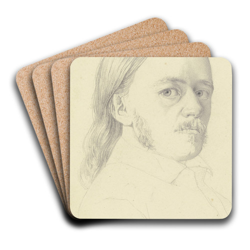 Bildnis des Kupferstechers Carl Barth aus Hildburghausen by Nikolaus Hoff Art Drink Coaster set