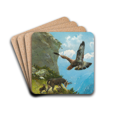 Gams und Steinadler by Moritz Mller Drink Coasters - set of 4