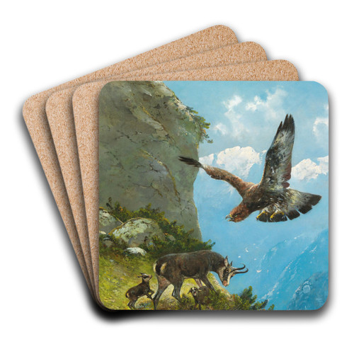 Gams und Steinadler by Moritz Mller Art Drink Coaster set