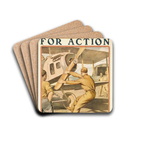 For action enlist in the Air Service by Otho Cushing Drink Coasters - set of 4