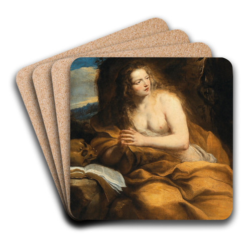 The Penitent Magdalene by Stefano Magnasco Art Drink Coaster set