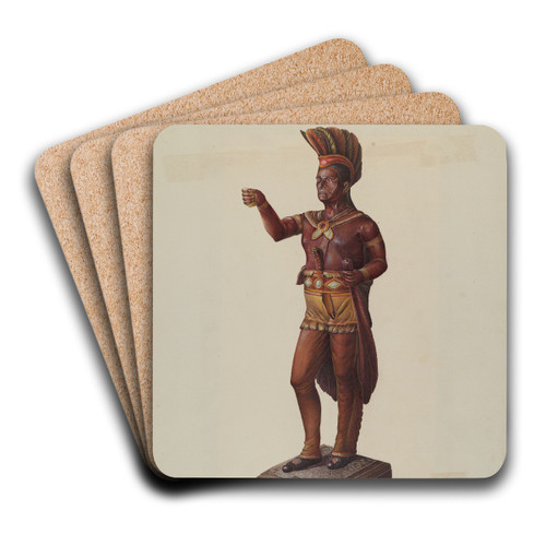 Cigar Store Indian by Robert Pohle Art Drink Coaster set