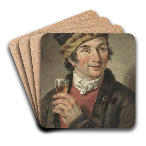 Portret van Adriaan de Lelie, met muts op by Adriaan de Lelie Art Drink Coaster set