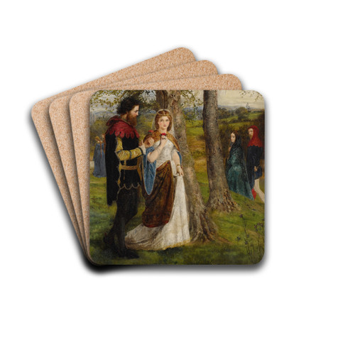 Sir Launcelot And Queen Guinevere by James Archer Drink Coasters - set of 4 Sir Launcelot And Queen Guinevere by James Archer Drink Coasters - set of 4