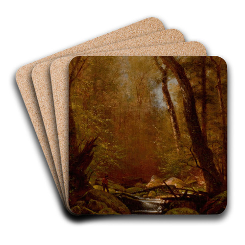 Trout Fishing by Worthington Whittredge Art Drink Coaster set