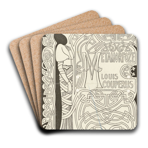 Boekband Metamorfoze by Jan Toorop Art Drink Coaster set