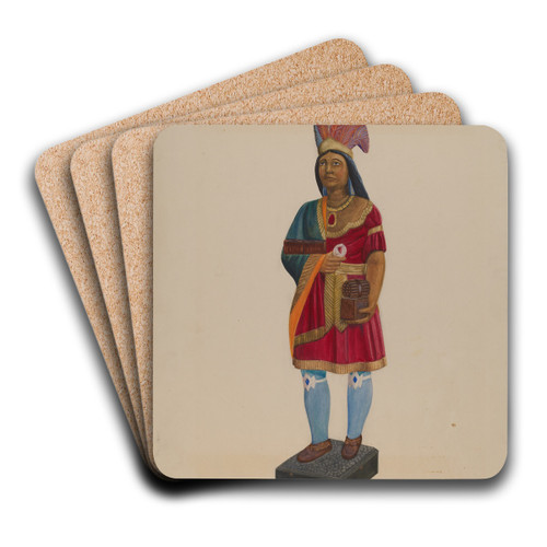 Cigar Store Indian by Chris Makrenos Art Drink Coaster set