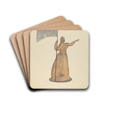 Weather Vane - Goddess of Liberty by David Ramage Drink Coasters - set of 4