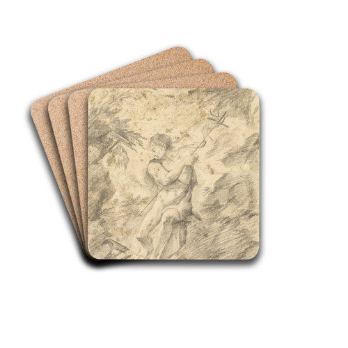 St. John the Baptist by Circle of Bartolom Estban Murillo Drink Coasters - set of 4 St. John the Baptist by Circle of Bartolom Estban Murillo Drink Coasters - set of 4