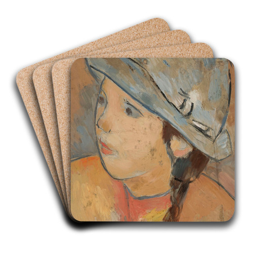 Gowa dziewczynki w niebieskim kapeluszu by Tadeusz Makowski Art Drink Coaster set Gowa dziewczynki w niebieskim kapeluszu by Tadeusz Makowski Art Drink Coaster set