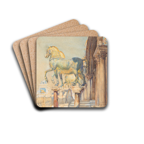 The Horses of St. Marks, Venice by Reginald Barratt Drink Coasters - set of 4