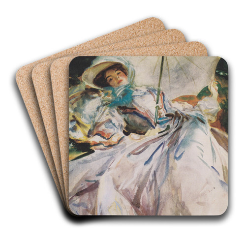 Lady with a Parasol by John Singer Sargent Art Drink Coaster set