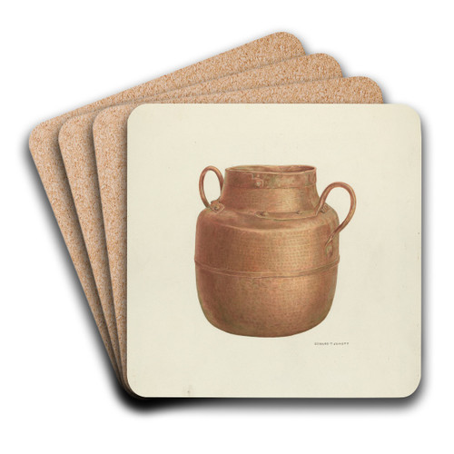 Copper Kettle by Edward Jewett Art Drink Coaster set