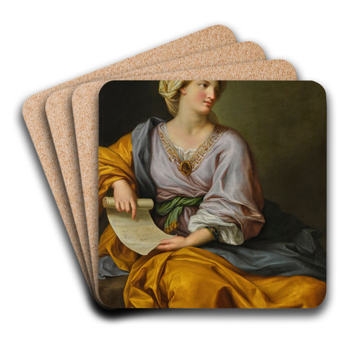Portrait of Emma Hamilton as a Sibyl by Gavin Hamilton Art Drink Coaster set