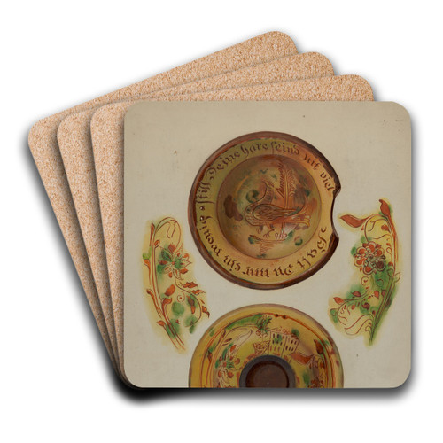 Pa. German Shaving Basin by Charlotte Angus Art Drink Coaster set