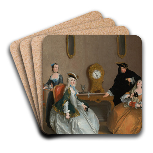 The Hour Of The Masked Ball by Charles-Joseph Flipart Art Drink Coaster set