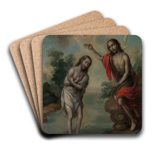 The Baptism of Christ by Nicols Enrquez Art Drink Coaster set