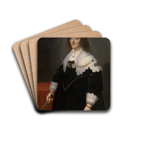 Portrait of a Woman by Michiel Jansz. Van Mierevelt Drink Coasters - set of 4