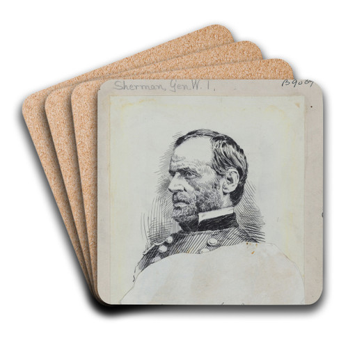 William T. Sherman by Jacques Reich Art Drink Coaster set