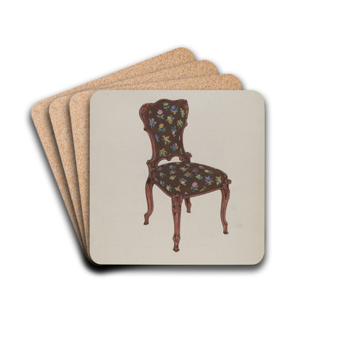 Chair by Florence Huston Drink Coasters - set of 4