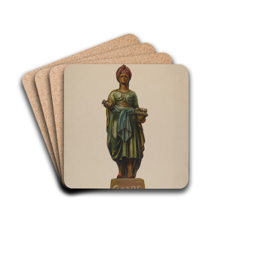 Cigar Store Figure by Walter Hochstrasser Drink Coasters - set of 4