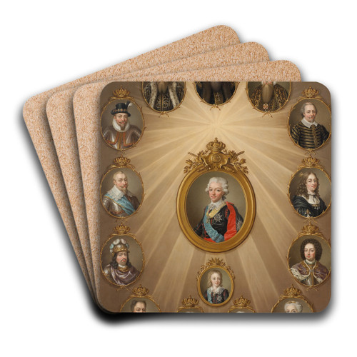 Regentlngd Gustav I  Gustav IV Adolf by Ulrika Pasch Art Drink Coaster set