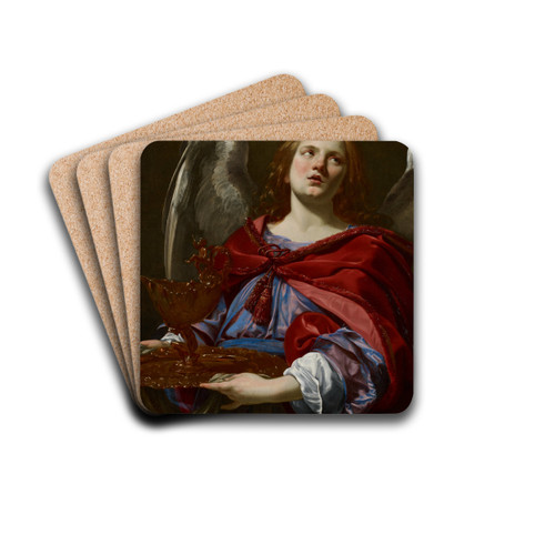 Angels with Attributes of the Passion; Angel Holding the Vessel and Towel for Washing the Hands of Pontius Pilate by Simon Vouet Drink Coasters - set of 4
