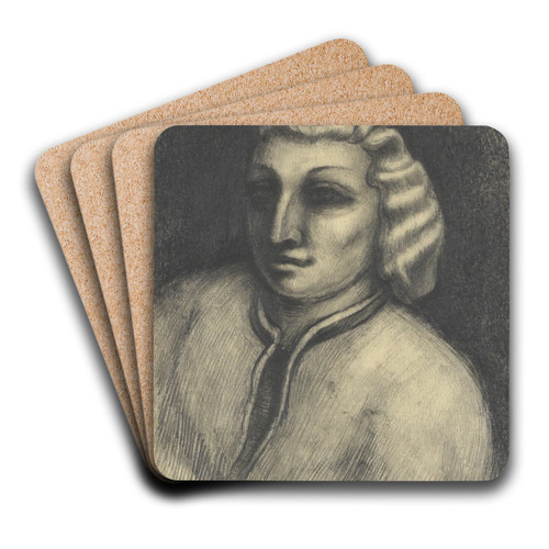 Ohne Titel (weibliches Portrt) by Karl Wiener Art Drink Coaster set