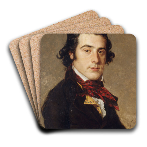 Portrait de Jean Soubeiran by Henri J Franois Art Drink Coaster set Portrait de Jean Soubeiran by Henri J Franois Art Drink Coaster set